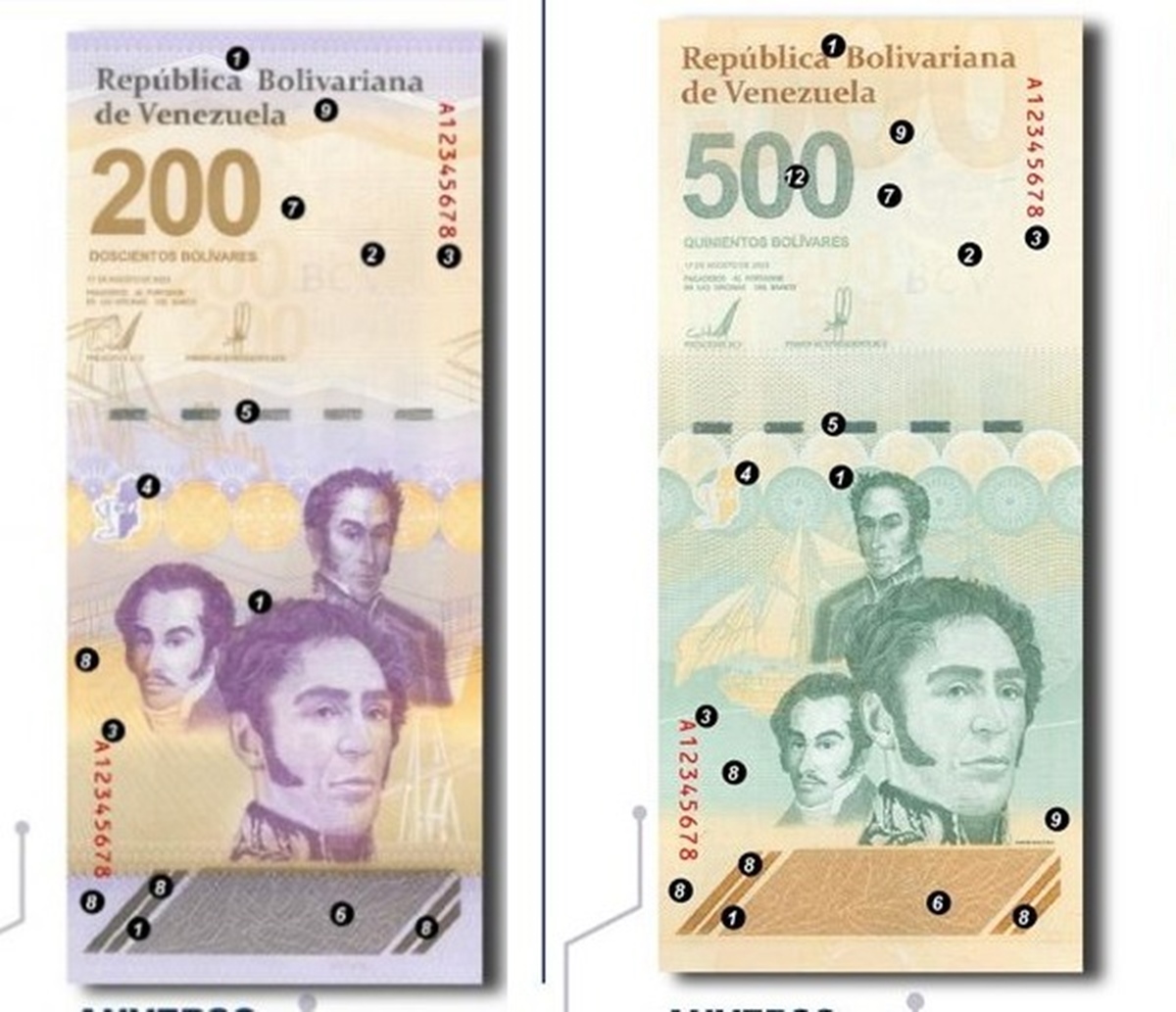 Emisión de nuevos billetes de 200 y 500 bolívares por el BCV en agosto 2024